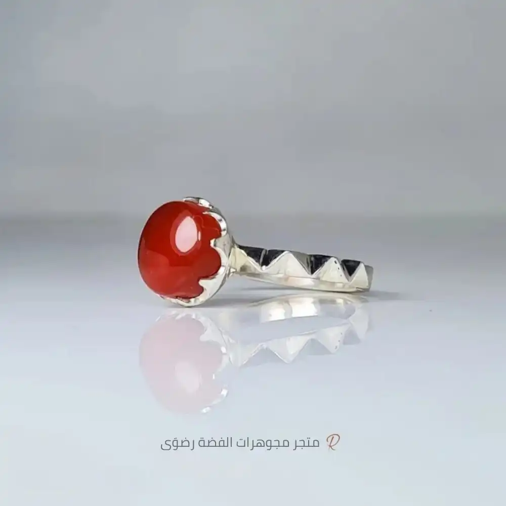 خواتم-نسائية-عقيق-فضة-يدوية