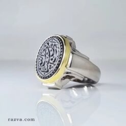 خاتم فضة رجالي حديث بحجر عقيق يماني أسود