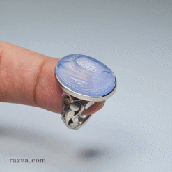 خاتم عقيق يماني بنفسجي للرجال بنقش روحاني