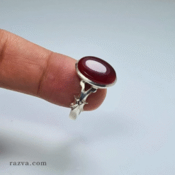 خاتم عقيق يمني فضة 925 تصميم بسيط وأنيق للجنسين