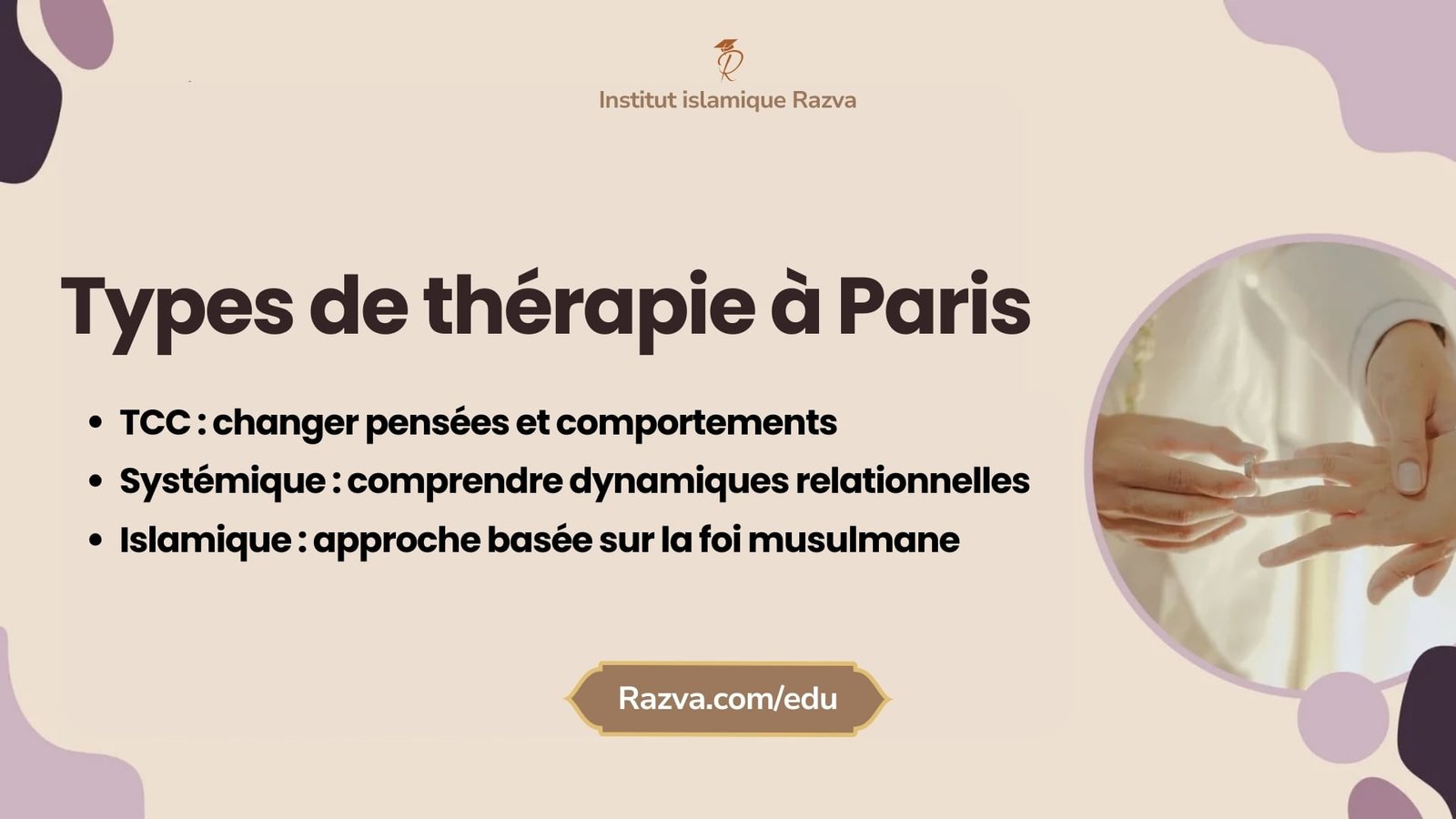 Différents types de thérapie de couple à Paris dont TCC systémique et islamique