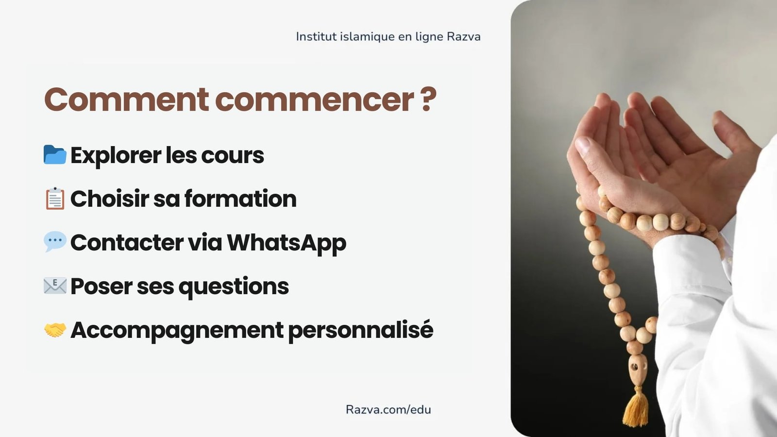 Comment commencer les études islamiques avec l’Institut des Études islamiques Razva