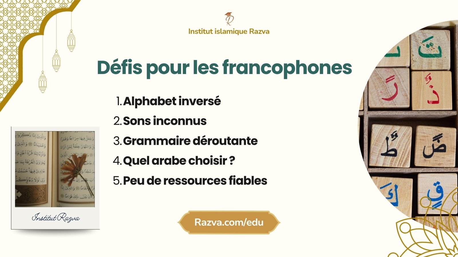 défis apprendre arabe francophones