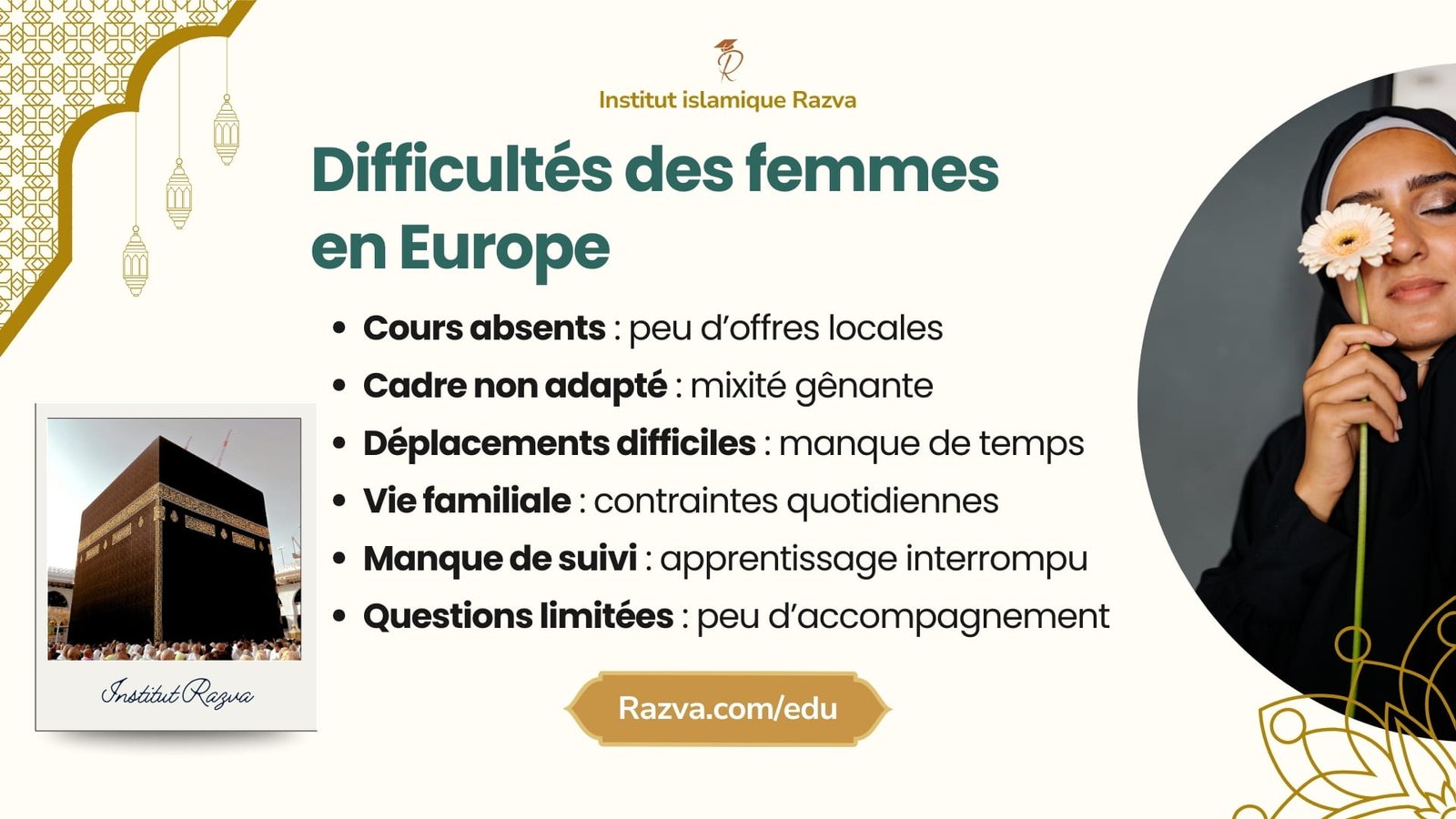 Difficultés spécifiques des femmes musulmanes pour étudier l’islam en Europe