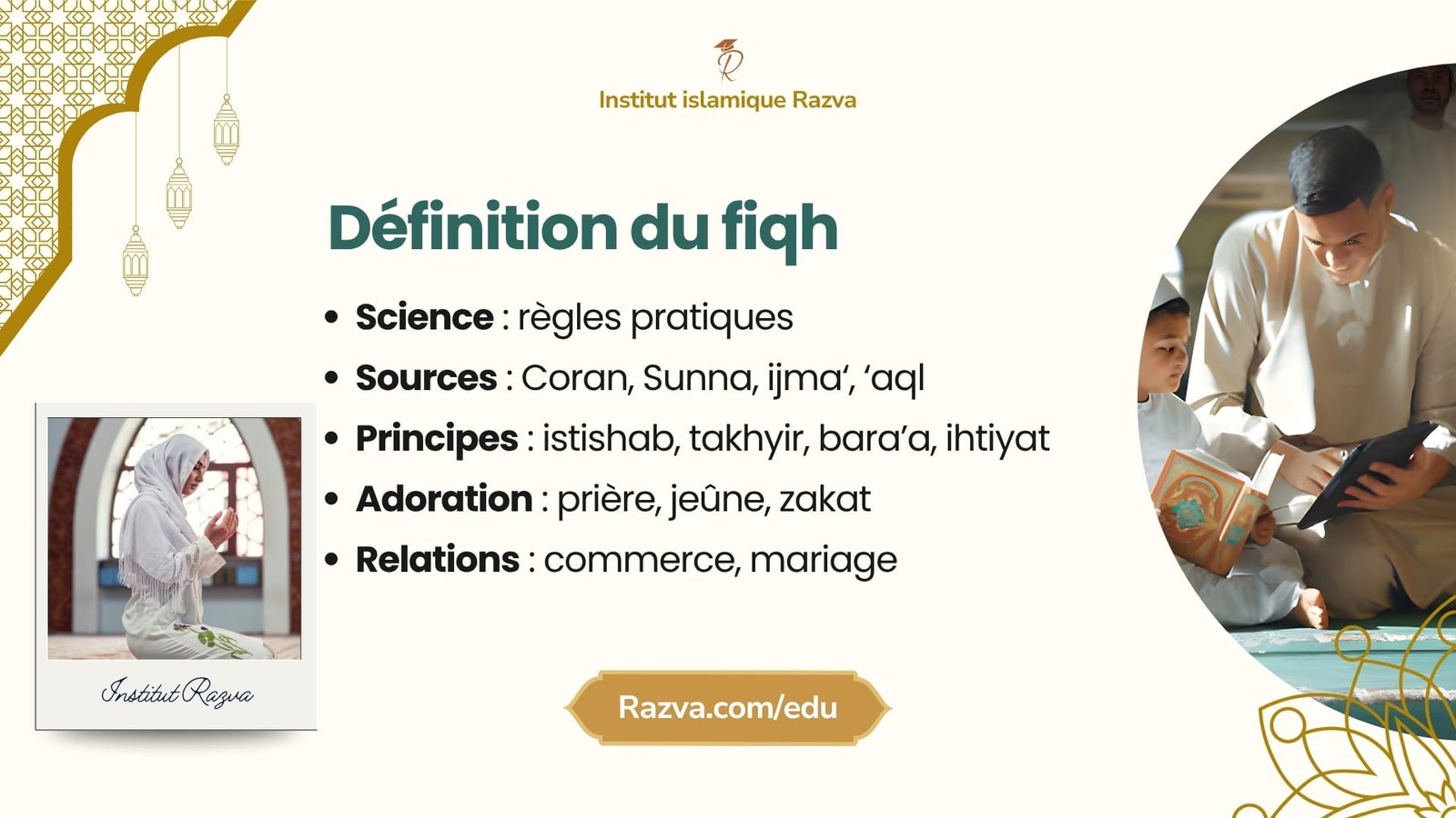 Définition du fiqh en islam avec sources et règles pratiques du quotidien