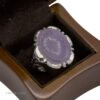 Bague en argent 925 pour homme avec agate violette gravée