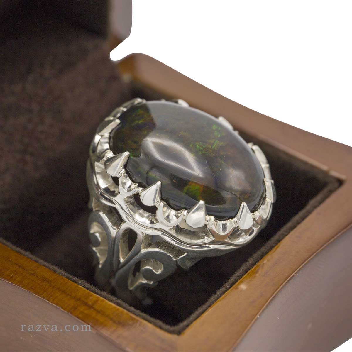 Black Opal Ring Price Silver Ring Handmade With Ethiopian Opals