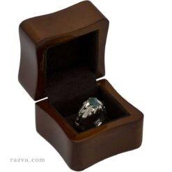 Bague en argent personnalisable avec émeraude verte de Zambie