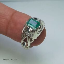 Bague argent 925 émeraude Zambia