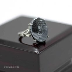 Bague artisanale en argent 925 pour femme avec hématite gravée