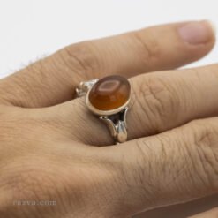 Bague agate orange yéménite