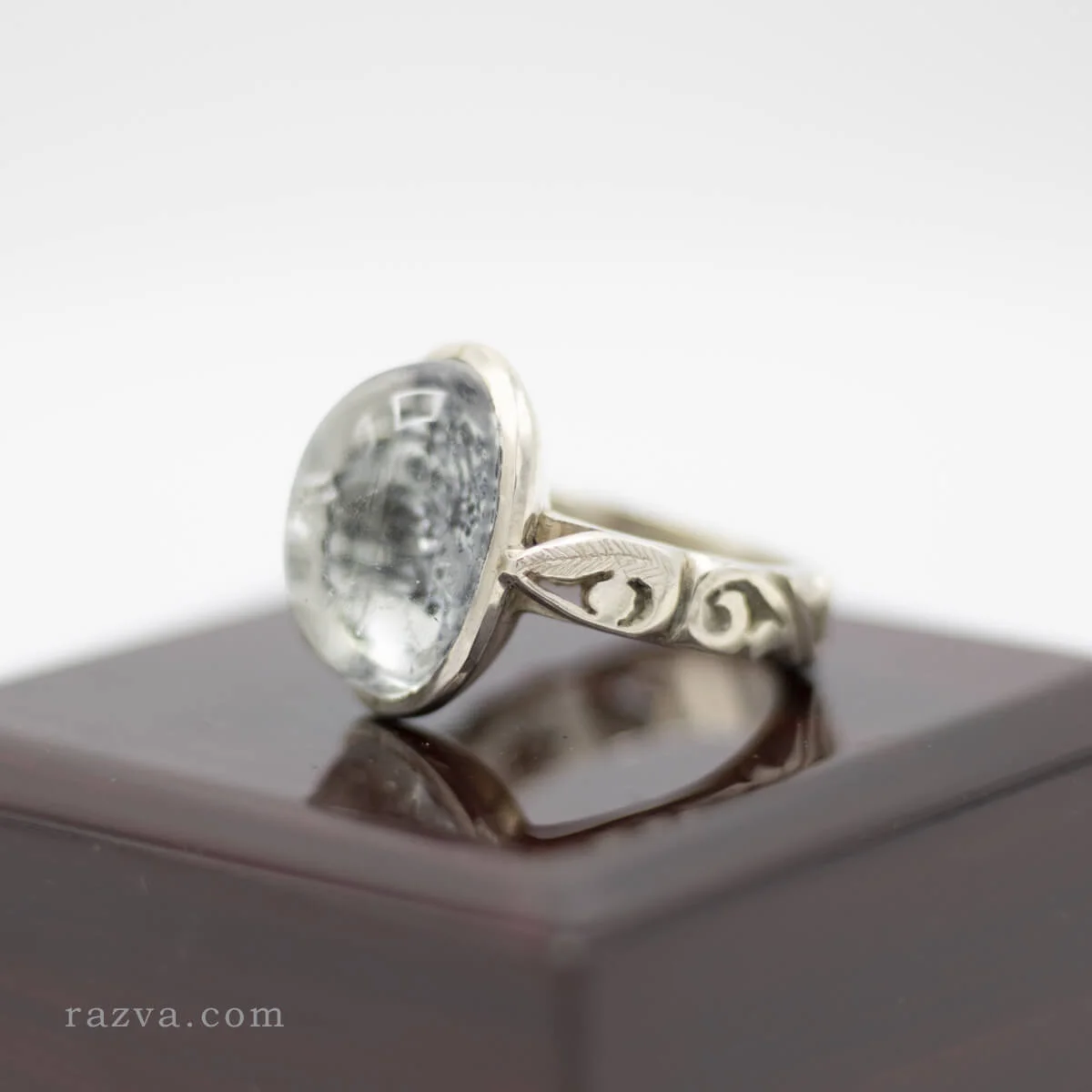 Bague en argent 925 avec pierre Durr Najaf et design unique