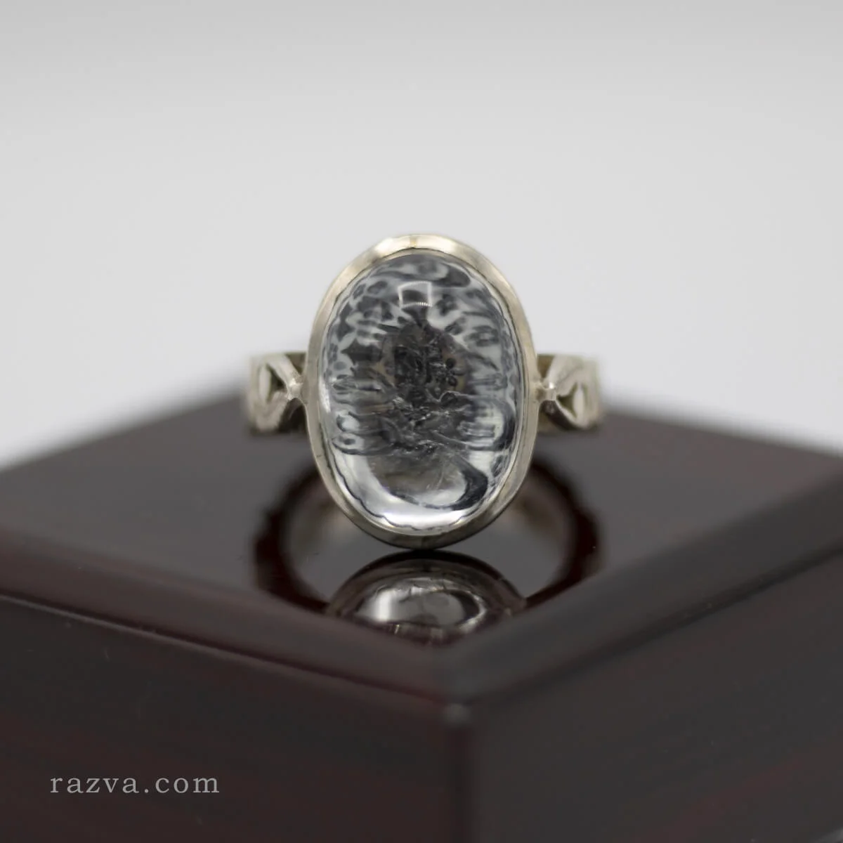 Bague en argent 925 avec pierre Durr Najaf et design unique