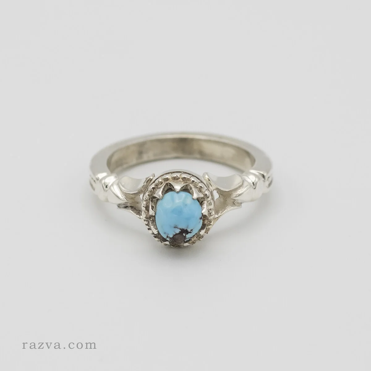 bague argent turquoise bleu