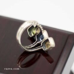 bague pierre citrine topaze et péridot
