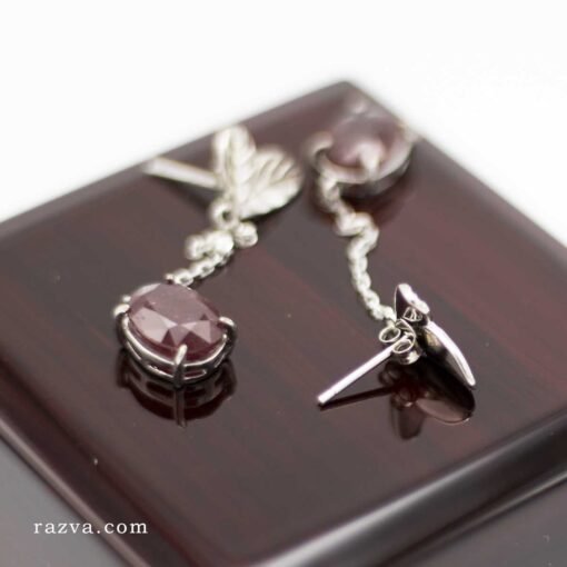 boucles d'oreilles rubis argent