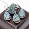 Parure bijoux femme argent 925 avec Turquoise naturelle