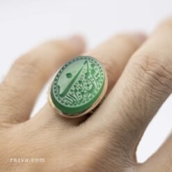 bague argent agate verte pour hommes