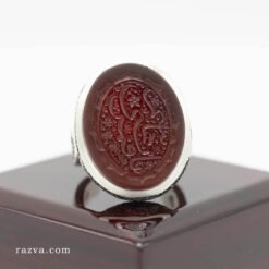 bague agate rouge foncée