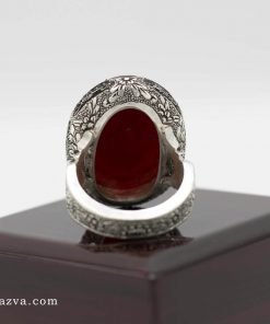 bague argent agate rouge