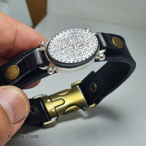 Achat de bracelet hématite en cuir | Cuir naturel avec de l'argent 925