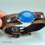 Bracelet cuir homme agate bleu et argent 925