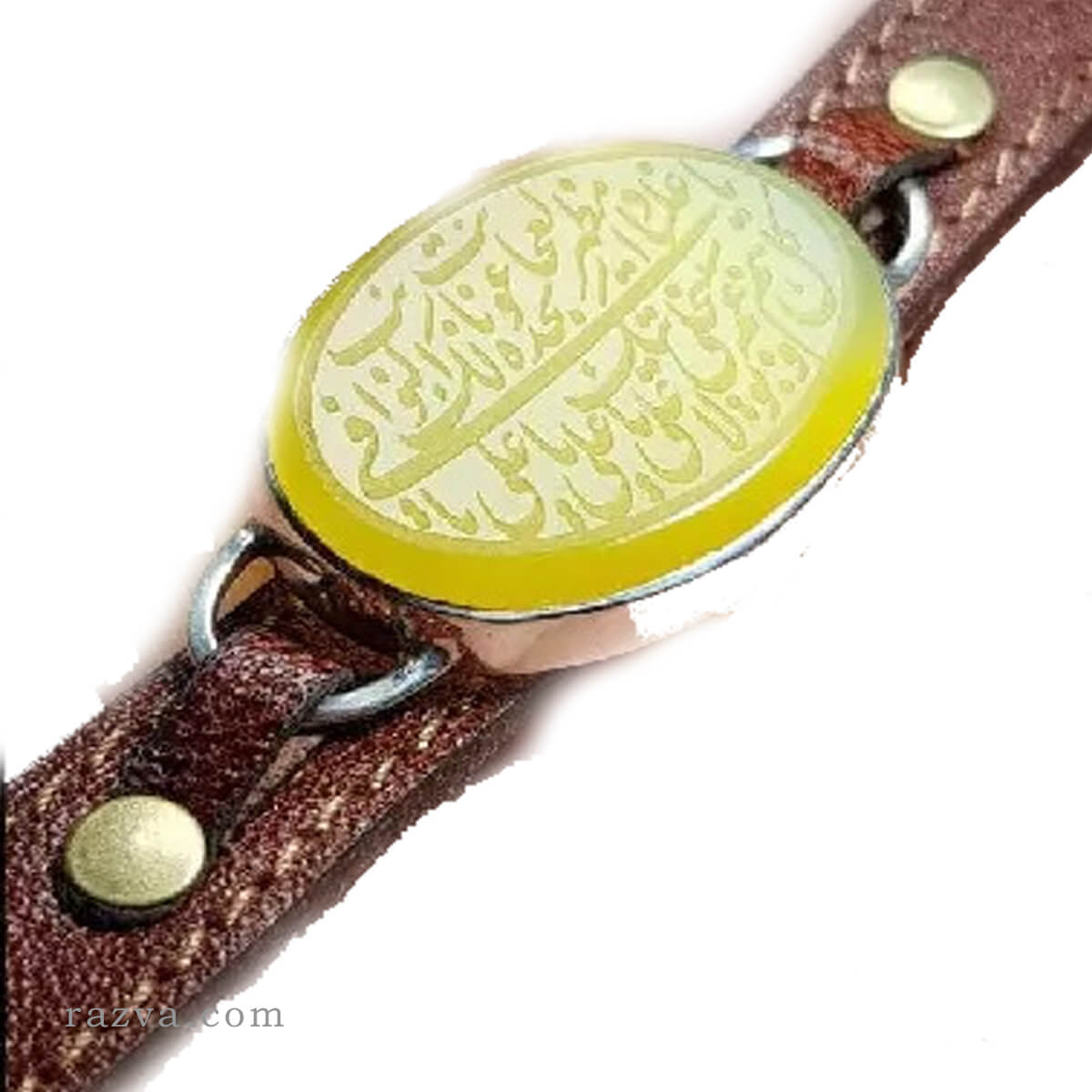 bracelet agate avec cuir naturel