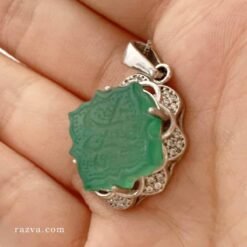 Pendentif agate verte en argent