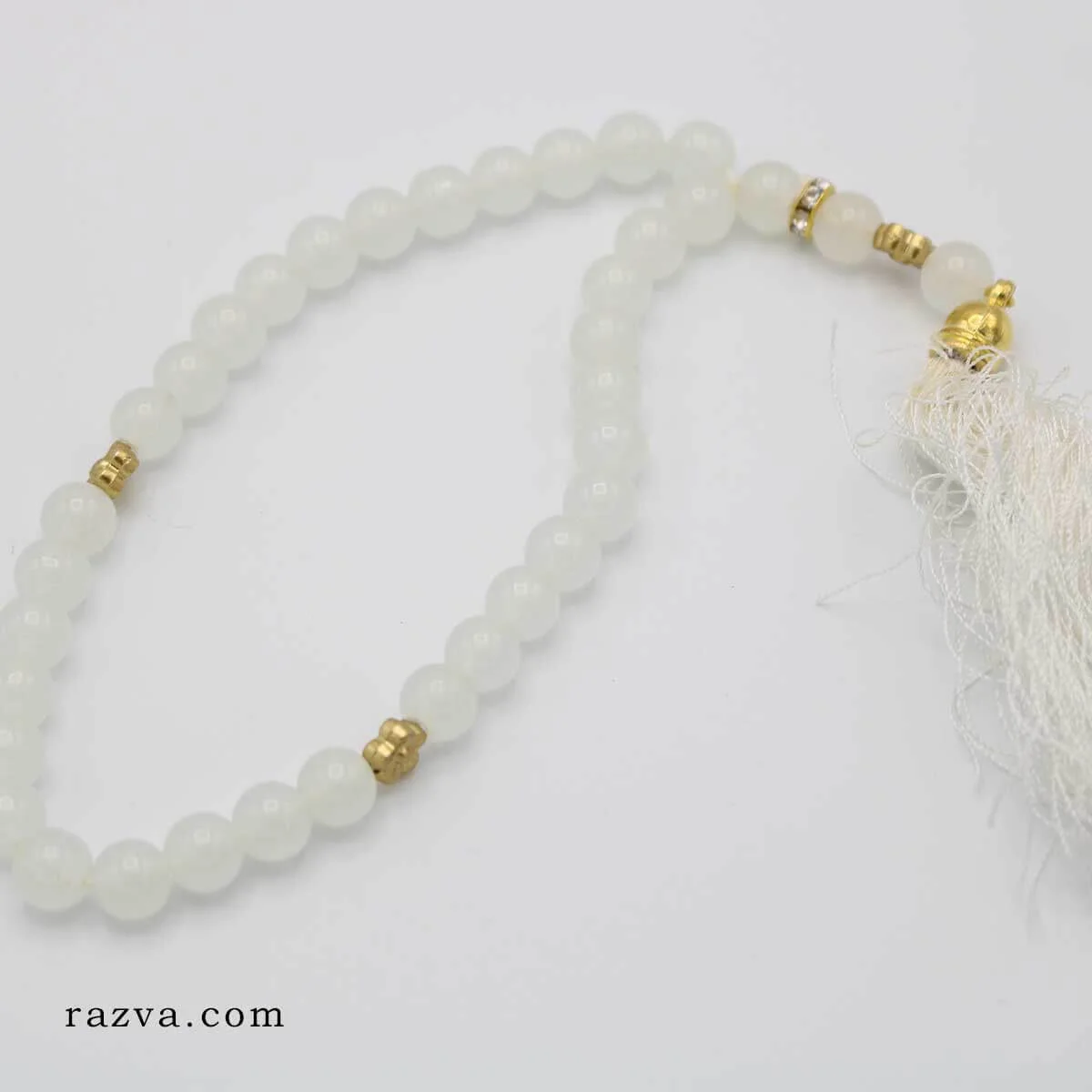 achat Chapelet musulman 33 perles blanc Pierre industrielle