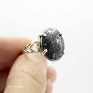 bague chiite pour femme en argent avec invocation de la Ziyârat Ashura