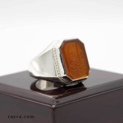 bague gravée Allah Muhammad Ali artisanale pour homme