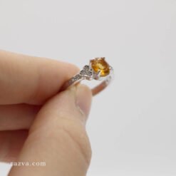 Bague argent citrine naturelle pas cher