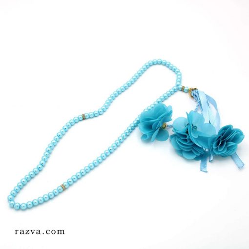 Chapelet 101 perles bleu pour femmes avec des fleurs
