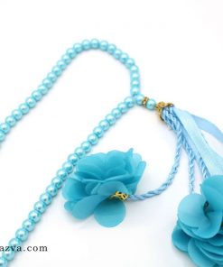 Chapelet bleu pour femmes avec des fleurs