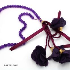 Chapelet perles violet pour femmes