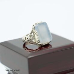 bague homme en argent avec agate violette gravée Ayat al-Kursi