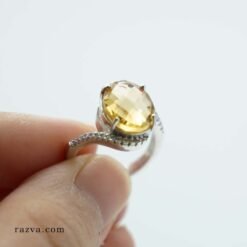 Bague femme citrine en argent 925