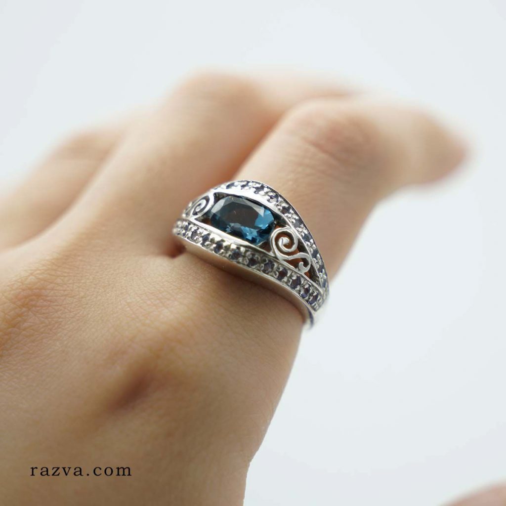 Bague Chevalière En Argent Avec Pierre Agate Yéménite - Bijou Neuf Sans Emballage