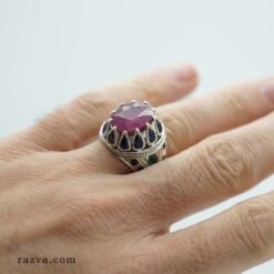 bijou en argent 925 serti de pierres précieuses multicolores pour homme