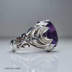 Monture orientale faite main en argent 925 avec pierre d’améthyste