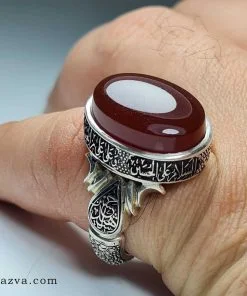 Bague chiite agate yéménite Ziyârat Imam Hussein (a)