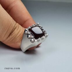 Bague de mariage homme agate yéménite minimale