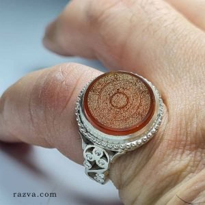 Bague musulmane agate rouge 16 dhikr