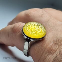 Agate jaune Bague argent pour hommes et femmes