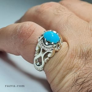 Bague turquoise Neyshabour en argent 925