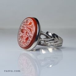 Bague argent massif agate yéménite homme pas cher