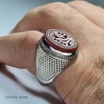 Bague d'agate islam en argent 925 pas cher