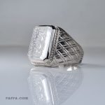 hevalière musulmane en argent 925 avec gravure "Allah me suffit" sur Dur Najaf