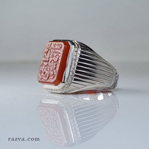 achat Bague agate rouge homme argent iranienne