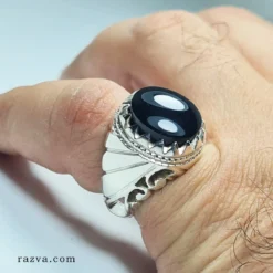 Bague agate noire homme en argent